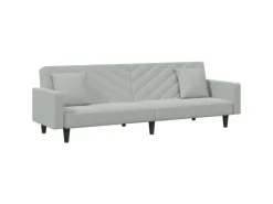 Sale vidaXL 2-Tlg Sofagarnitur mit Kissen Samt 3216268 Hellgrau