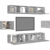 Outlet vidaXL 6-tlg. TV-Schrank-Set Betongrau Holzwerkstoff Modell 10