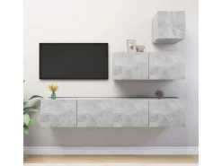 Clearance vidaXL 4-tlg. TV-Schrank-Set Betongrau Holzwerkstoff Modell 25
