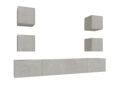 vidaXL 6-tlg. TV-Schrank-Set Betongrau Holzwerkstoff 4