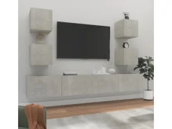 vidaXL 6-tlg. TV-Schrank-Set Betongrau Holzwerkstoff 4