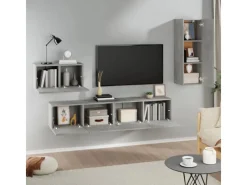 Sale vidaXL 4-tlg. TV-Schrank-Set Betongrau Holzwerkstoff Modell 32