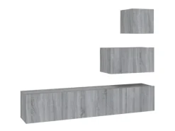 Discount vidaXL 4-tlg. TV-Schrank-Set Grau Sonoma Holzwerkstoff Modell 12