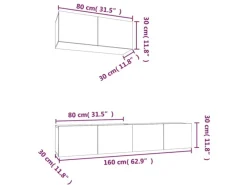 vidaXL 3-tlg. TV-Schrank-Set Schwarz Holzwerkstoff 2