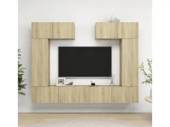 vidaXL 6-tlg. TV-Schrank-Set Sonoma-Eiche Holzwerkstoff 6