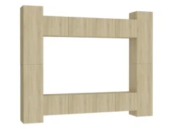 vidaXL 8-tlg. TV-Schrank-Set Sonoma-Eiche Holzwerkstoff 4