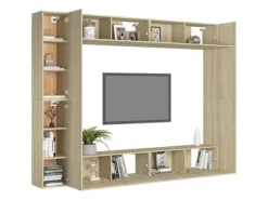 Discount vidaXL 8-tlg. TV-Schrank-Set Sonoma-Eiche Holzwerkstoff Modell 11