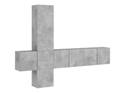 Hot vidaXL 5-Tlg Wohnwand Betongrau Holzwerkstoff 3216460