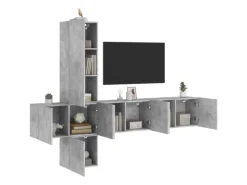 Hot vidaXL 5-Tlg Wohnwand Betongrau Holzwerkstoff 3216460