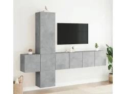 Hot vidaXL 5-Tlg Wohnwand Betongrau Holzwerkstoff 3216460