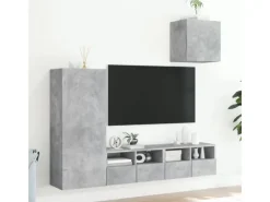 Hot vidaXL 4-Tlg Wohnwand Betongrau Holzwerkstoff 3216503