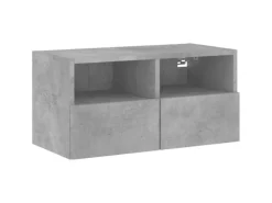 Hot vidaXL 4-Tlg Wohnwand Betongrau Holzwerkstoff 3216503