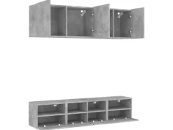 Sale vidaXL 5-tlg. Wohnwand Betongrau Holzwerkstoff Modell 3