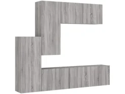 vidaXL 5-Tlg Wohnwand Grau Sonoma Holzwerkstoff 3216494