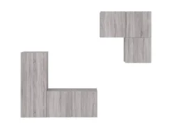 Hot vidaXL 4-Tlg Wohnwand Grau Sonoma Holzwerkstoff 3216433