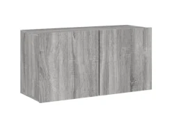 Hot vidaXL 4-Tlg Wohnwand Grau Sonoma Holzwerkstoff 3216433