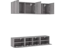 vidaXL 5-Tlg Wohnwand Grau Sonoma Holzwerkstoff 3216516
