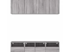 vidaXL 5-Tlg Wohnwand Grau Sonoma Holzwerkstoff 3216516