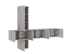vidaXL 5-Tlg Wohnwand Grau Sonoma Holzwerkstoff 3216462
