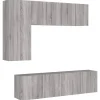 vidaXL 5-Tlg Wohnwand Grau Sonoma Holzwerkstoff 3216469