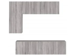 vidaXL 5-Tlg Wohnwand Grau Sonoma Holzwerkstoff 3216469