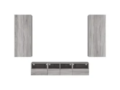 vidaXL 5-Tlg Wohnwand Grau Sonoma Holzwerkstoff 3216544