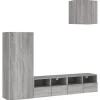 Discount vidaXL 4-Tlg Wohnwand Grau Sonoma Holzwerkstoff 3216505