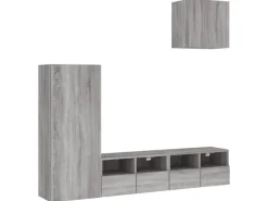 Discount vidaXL 4-Tlg Wohnwand Grau Sonoma Holzwerkstoff 3216505