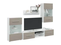 Outlet vidaXL 5-Tlg Wohnwand mit LED-Beleuchtung Holzwerkstoff 3324233 Steingrau