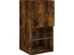 vidaXL 6-Tlg Wohnwand mit LED-Beleuchtung Räuchereiche Holzwerkstoff 3216619