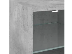 vidaXL 7-tlg. Wohnwand mit LED-Beleuchtung Betongrau Holzwerkstoff