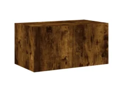 New vidaXL 5-Tlg Wohnwand mit LED-Beleuchtung Räuchereiche Holzwerkstoff 3216829