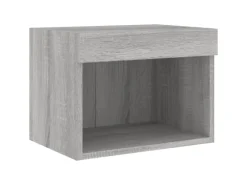 vidaXL 7-tlg. Wohnwand mit LED-Beleuchtung Grau Sonoma Holzwerkstoff