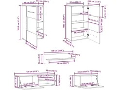vidaXL 5-Tlg Wohnwand mit LED-Beleuchtung Artisan-Eiche Holzwerkstoff 3324234