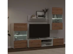 vidaXL 5-Tlg Wohnwand mit LED-Beleuchtung Artisan-Eiche Holzwerkstoff 3324234