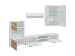 vidaXL 5-Tlg Wohnwand mit LED-Beleuchtung Artisan-Eiche Holzwerkstoff 3324234