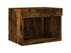 vidaXL 5-Tlg Wohnwand mit LED-Beleuchtung Räuchereiche Holzwerkstoff 3216729