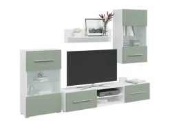 vidaXL 5-Tlg Wohnwand mit LED-Beleuchtung Holzwerkstoff 3324232