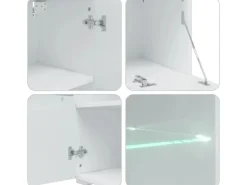 vidaXL 5-Tlg Wohnwand mit LED-Beleuchtung Holzwerkstoff 3324232