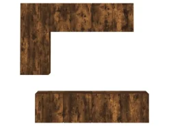 vidaXL 5-Tlg Wohnwand Räuchereiche Holzwerkstoff 3216468