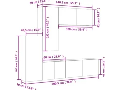 Sale vidaXL 5-Tlg Wohnwand Räuchereiche Holzwerkstoff 3216493 Raucheiche