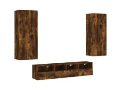 Online vidaXL 5-Tlg Wohnwand Räuchereiche Holzwerkstoff 3216543