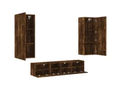 Online vidaXL 5-Tlg Wohnwand Räuchereiche Holzwerkstoff 3216543