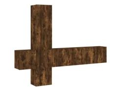 vidaXL 5-Tlg Wohnwand Räuchereiche Holzwerkstoff 3216461