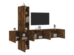 vidaXL 5-Tlg Wohnwand Räuchereiche Holzwerkstoff 3216461