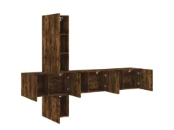 vidaXL 5-Tlg Wohnwand Räuchereiche Holzwerkstoff 3216461