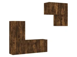 Online vidaXL 4-Tlg Wohnwand Räuchereiche Holzwerkstoff 3216432