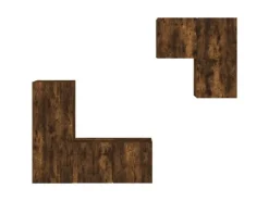 Online vidaXL 4-Tlg Wohnwand Räuchereiche Holzwerkstoff 3216432