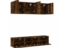 vidaXL 5-Tlg Wohnwand Räuchereiche Holzwerkstoff 3216515