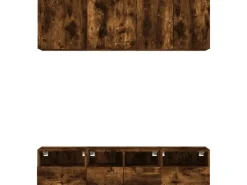 vidaXL 5-Tlg Wohnwand Räuchereiche Holzwerkstoff 3216515